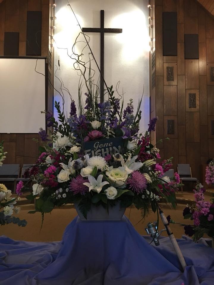 purple flower arrangements for funerals
